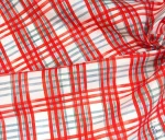 Red and Grey Plaid Upholstery Fabric - Image 3