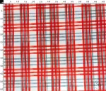 Red and Grey Plaid Upholstery Fabric