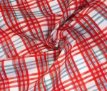 Red and Grey Plaid Upholstery Fabric - Image 4