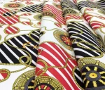 Red and Navy Blue Marine Patterned Upholstery Fabric - Image 6