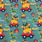 Red Car Themed Baby Room Curtain Fabric