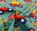 Red Car Themed Baby Room Curtain Fabric - Image 4