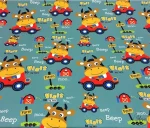 Red Car Themed Baby Room Curtain Fabric - Image 5