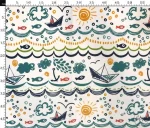 Sea and Sun Patterned Upholstery Fabric