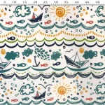 Sea and Sun Patterned Upholstery Fabric