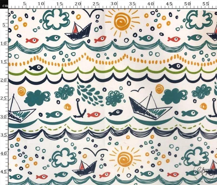 Sea and Sun Patterned Upholstery Fabric Sea and Sun Patterned Upholstery Fabric - Image 1