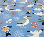 Sea-themed children's chair cover fabric. - Image 3