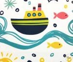 Sea-themed children's curtain fabric - Image 8