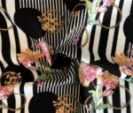 Stripe Ground Black Spot Patterned Upholstery Fabric - Image 3