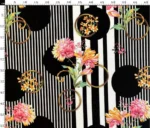 Stripe Ground Black Spot Patterned Upholstery Fabric