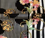 Stripe Ground Black Spot Patterned Upholstery Fabric - Image 5