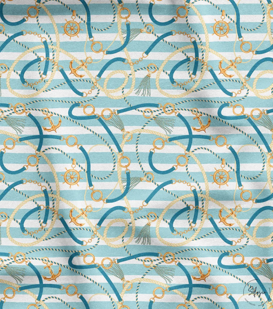 Striped Marine Rope Pattern Upholstery Fabric Striped Marine Rope Pattern Upholstery Fabric - Image 1