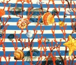 Striped Orange Starfish Pattern Upholstery Fabric - Image 6