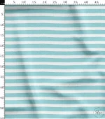 Turquoise and White Horizontal Stripe Pattern Upholstery Fabric - Image 3