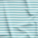 Turquoise and White Horizontal Stripe Pattern Upholstery Fabric