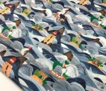 Wavy Ocean Pattern Baby Curtain Fabric