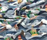 Wavy Ocean Pattern Baby Curtain Fabric - Image 4