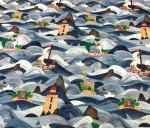 Wavy Ocean Pattern Baby Curtain Fabric - Image 5