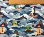 Wavy Ocean Pattern Baby Curtain Fabric - Image 6