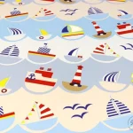 Wavy Sea Pattern Upholstery Fabric