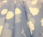 White and Blue Cloud Pattern Upholstery Fabric - Image 5