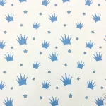 White and Blue Crown Pattern Upholstery Fabric