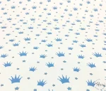 White and Blue Crown Pattern Upholstery Fabric - Image 4