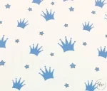 White and Blue Crown Pattern Upholstery Fabric - Image 5