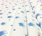 White and Blue Crown Pattern Upholstery Fabric - Image 7