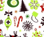 White and Green Christmas Themed Upholstery Fabric - Image 5