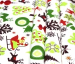 White and Green Christmas Themed Upholstery Fabric - Image 7