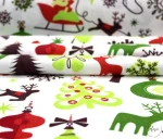 White and Green Christmas Themed Upholstery Fabric - Image 8