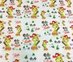 White and Yellow Baseball Pattern Children's Seat Fabric