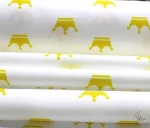 White and Yellow Crowned Children's Chair Upholstery Fabric - Image 3