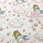 White Pink Dream Children's Chair Upholstery Fabric