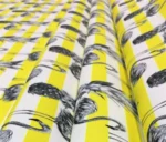 White Yellow Striped Backdrop Flamingo Tropical Drapery Fabric - Image 5