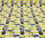 White Yellow Striped Backdrop Flamingo Tropical Drapery Fabric - Image 7