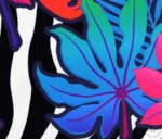 Zebra Pattern Upholstery Fabric with Colorful Flowers - Image 3