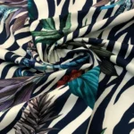 Zebra Wavy Floor Botanical Pattern Upholstery Fabric
