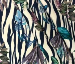 Zebra Wavy Floor Botanical Pattern Upholstery Fabric - Image 4