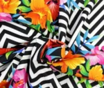Zigzag Pattern Floral Upholstery Fabric - Image 3