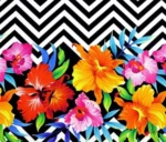 Zigzag Pattern Floral Upholstery Fabric