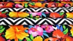 Zigzag Pattern Floral Upholstery Fabric - Image 4