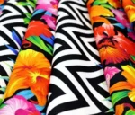 Zigzag Pattern Floral Upholstery Fabric - Image 9