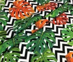 Zigzag Striped Leaf Pattern Upholstery Fabric - Image 3