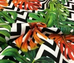 Zigzag Striped Leaf Pattern Upholstery Fabric - Image 5