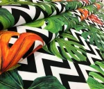 Zigzag Striped Leaf Pattern Upholstery Fabric - Image 7