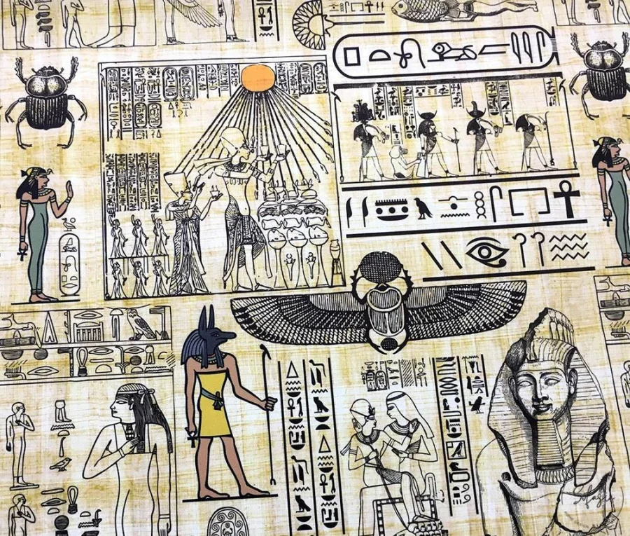 Ancient Egyptian Patterned Upholstery Fabric Ancient Egyptian Patterned Upholstery Fabric - Image 1