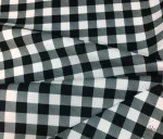 Black and White Plaid Patterned Sofa and Curtain Fabric - Image 3