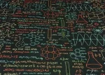 Black Blackboard with Colorful Chemistry Lesson Pattern Upholstery Fabric - Image 6